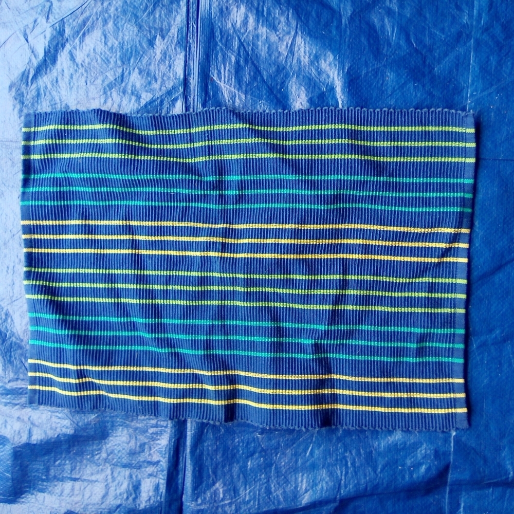 Striped Blue and Yellow Hand Towel